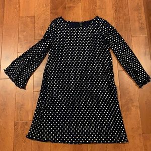 MSK Metallic-Polka Dot Pleated Chiffon Dress